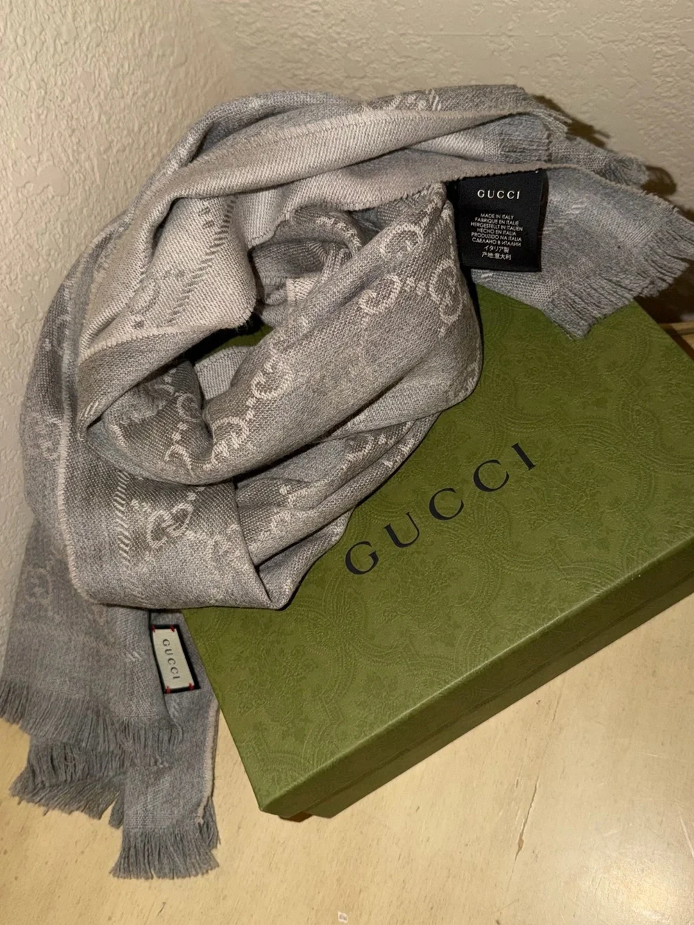 Gucci GG Wool Jacquard Scarf